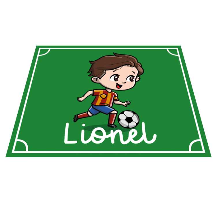 Tapis vinyle football joueur de foot personnalisé - TenStickers