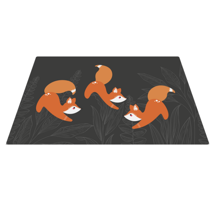 Tapis vinyle animal motif de renards ludique - TenStickers