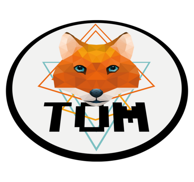 Tapis vinyle personnalisé cercle de renard géométrique - TenStickers