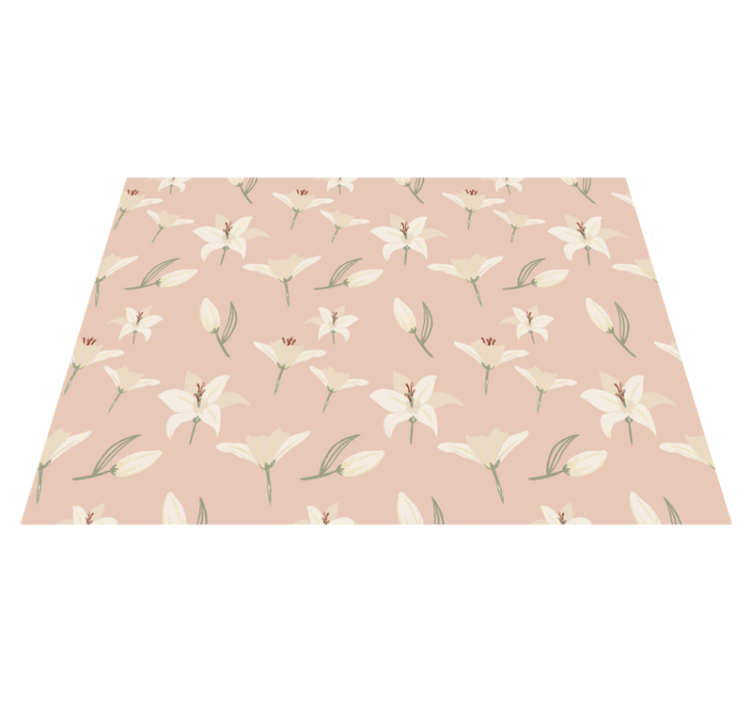 Tapis vinyle plantes élégance florale pastel - TenStickers