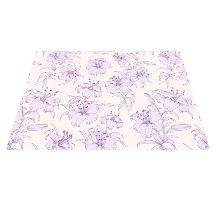 Tapis vinyle plantes motif floral lilas - TenStickers