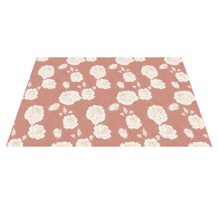 Tapis vinyle plantes superposition de motifs roses - TenStickers