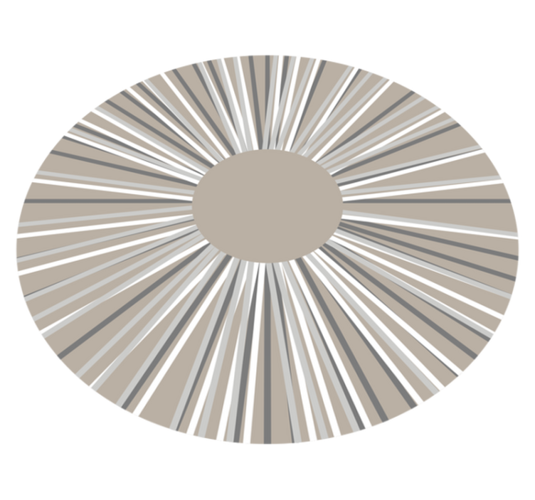 Tapis vinyle géométrique rond couleur neutre motif lignes - TenStickers