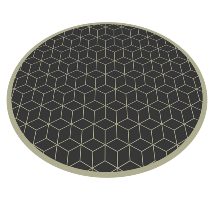 Tapis vinyle géométrique circulaire motif formes carrées - TenStickers