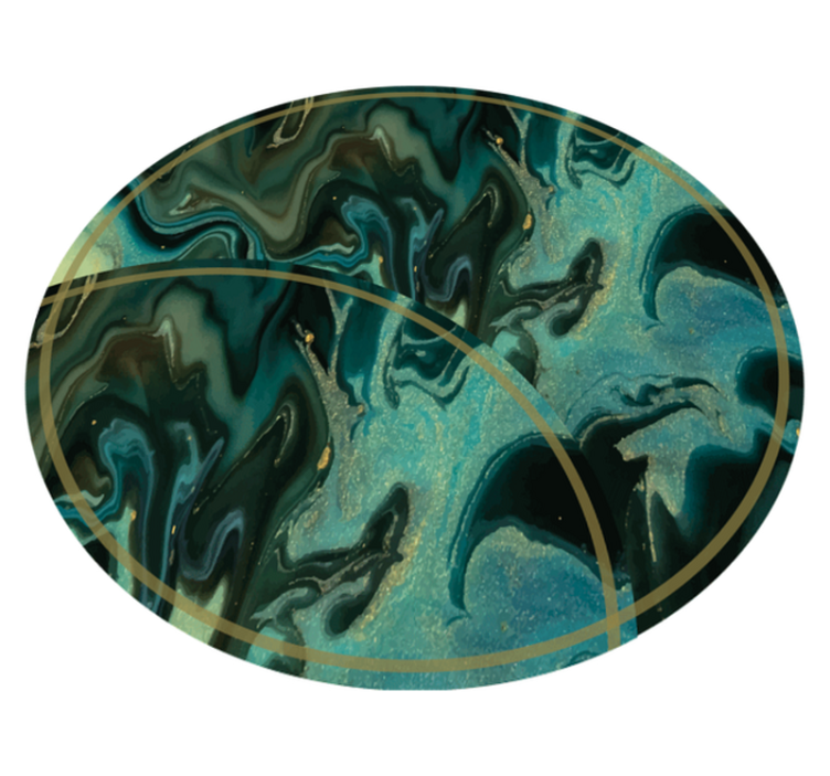 Tapis vinyle rond marbre vert abstrait - TenStickers