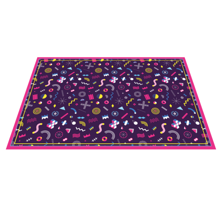 Tapis vinyle géométrique motif formes géométriques rétro - TenStickers