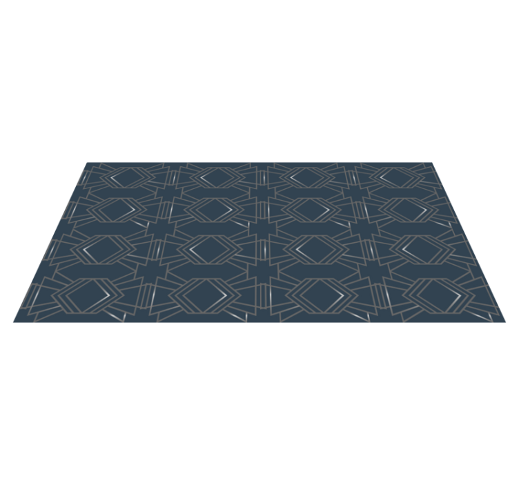 Tapis vinyle géométrique motif géométrique bleu et argenté - TenStickers