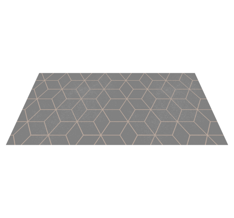 Tapis vinyle géométrique motif hexagonal gris - TenStickers
