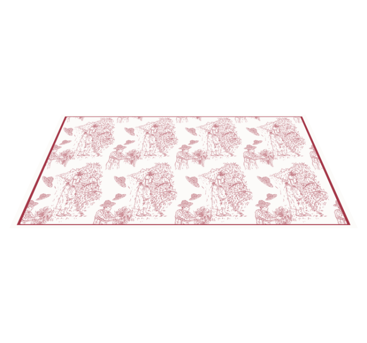 Tapis vinyle vintage effet toile jouy vignes - TenStickers