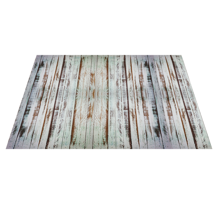 Tapis vinyle salon vintage effect bois blanc - TenStickers