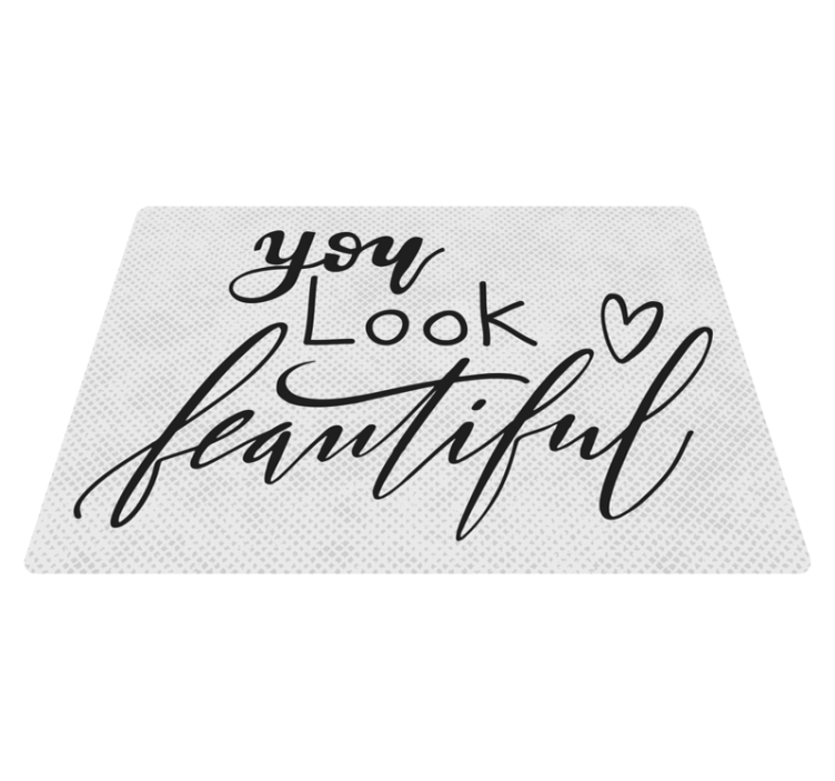 Tapis vinyle salle de bain texte motivant you look beautiful - TenStickers