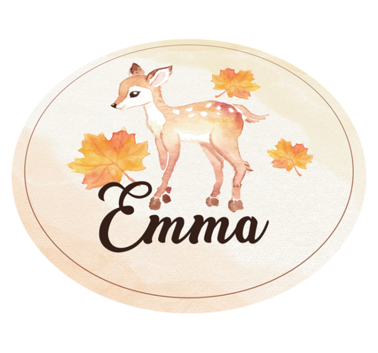 Tapis vinyle faons prénom personnalisable - TenStickers