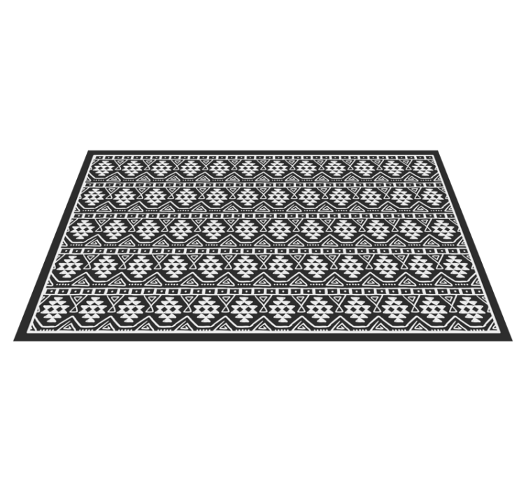 Tapis vinyle design noir et blanc bohémiens - TenStickers