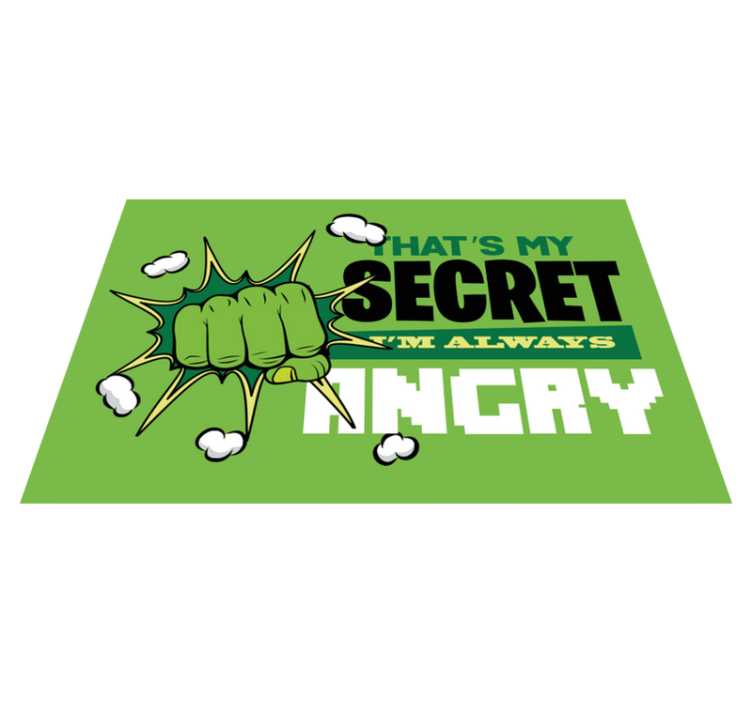 Tapis vinyle vert Mon secret je suis toujours énervé - TenStickers