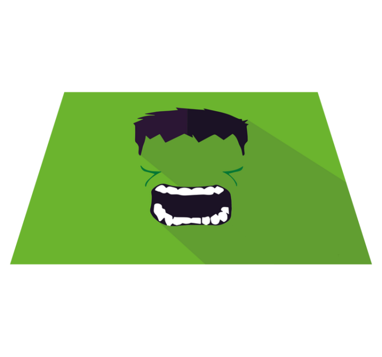 Tapis vinyle vert enfant super-héros en colère - TenStickers