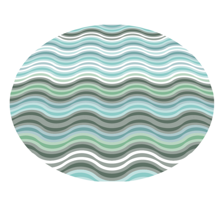Tapis vinyle rond ondulations style scandinave - TenStickers