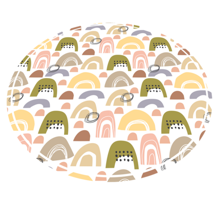 Tapis vinyle rond enfant arc-en-ciel style nordique - TenStickers