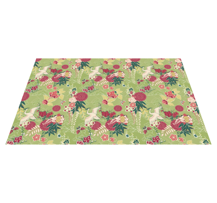 Tapis motif soie orientale style chinoiserie - TenStickers