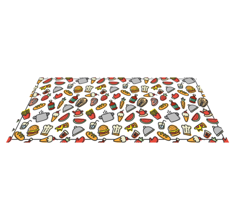 Tapis vinyle cuisine icônes nourriture - TenStickers