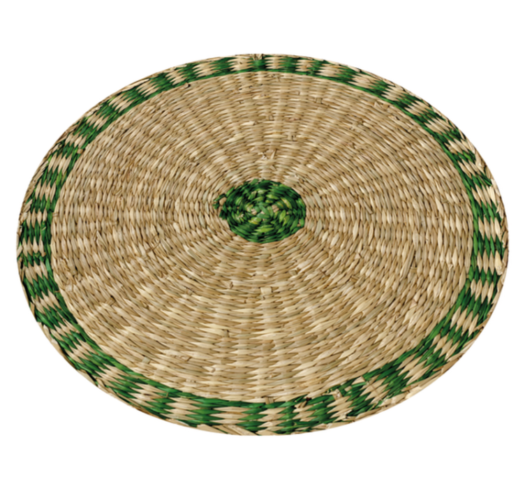 Tapis vinyle salon rond effet tissé - TenStickers