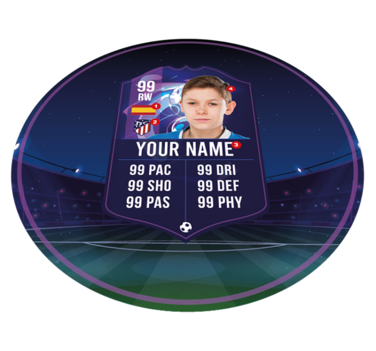 Tapis vinyle rond carte de footballeur  - TenStickers