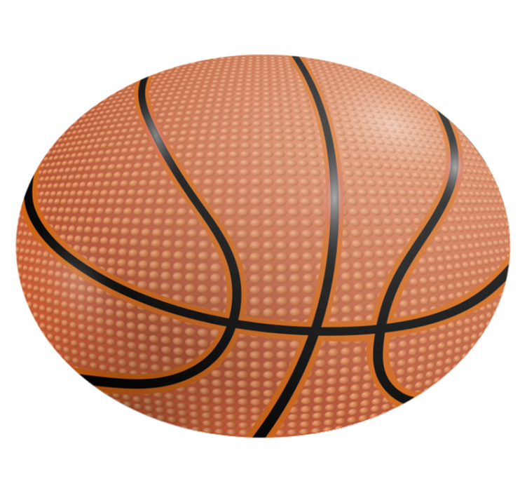 Tapis vinyle rond basket-ball - TenStickers