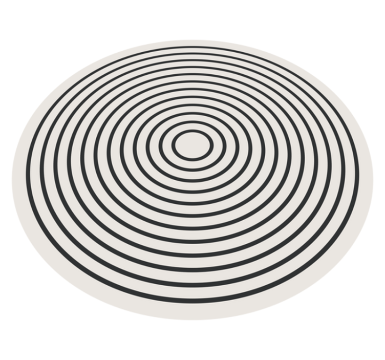 Tapis vinyle rond bureau cercles noirs - TenStickers