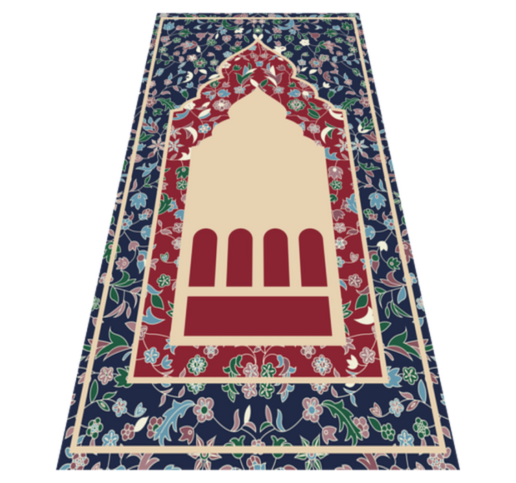 Tapis vinyle rectangulaire persan motif floral - TenStickers