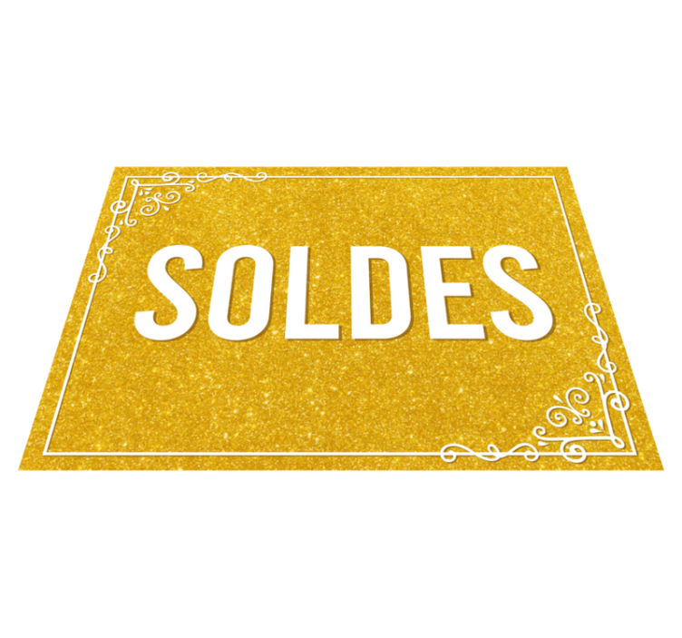 Tapis vinyle Soldes effet paillettes dorées - TenStickers