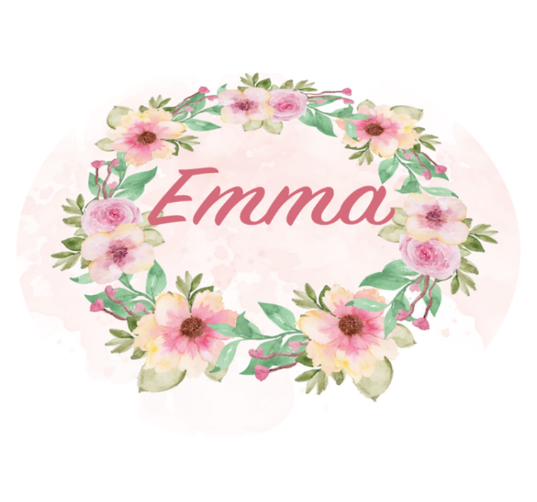 Tapis vinyle rond personnalisé couronne de fleurs - TenStickers