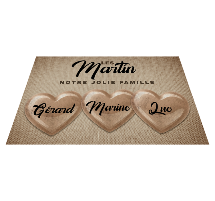 Tapis vinyle entrée notre charmante famille - TenStickers