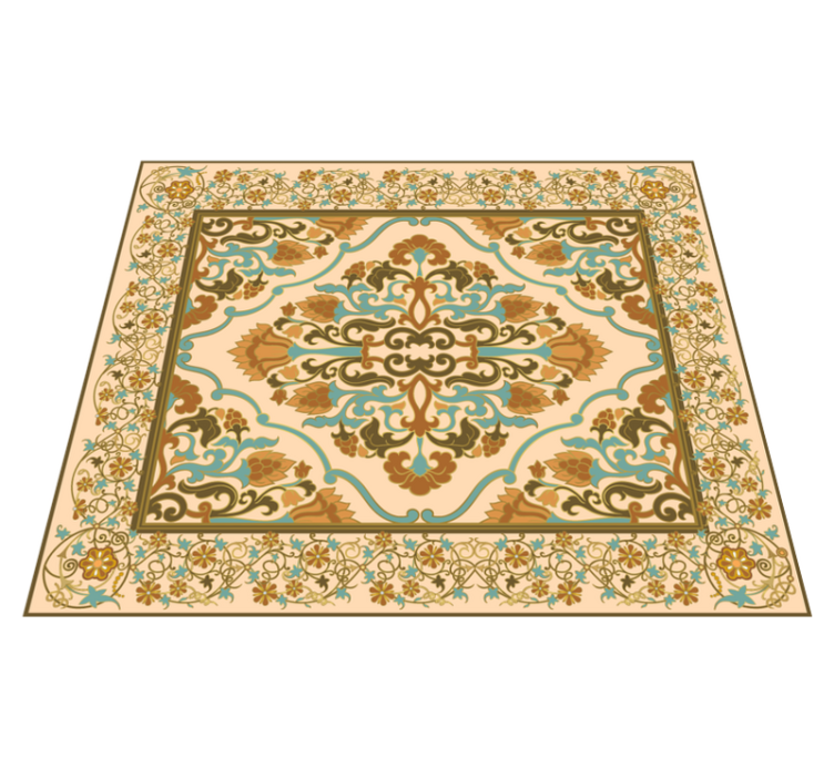 Tapis vinyle salle à manger conception de mandala beige - TenStickers