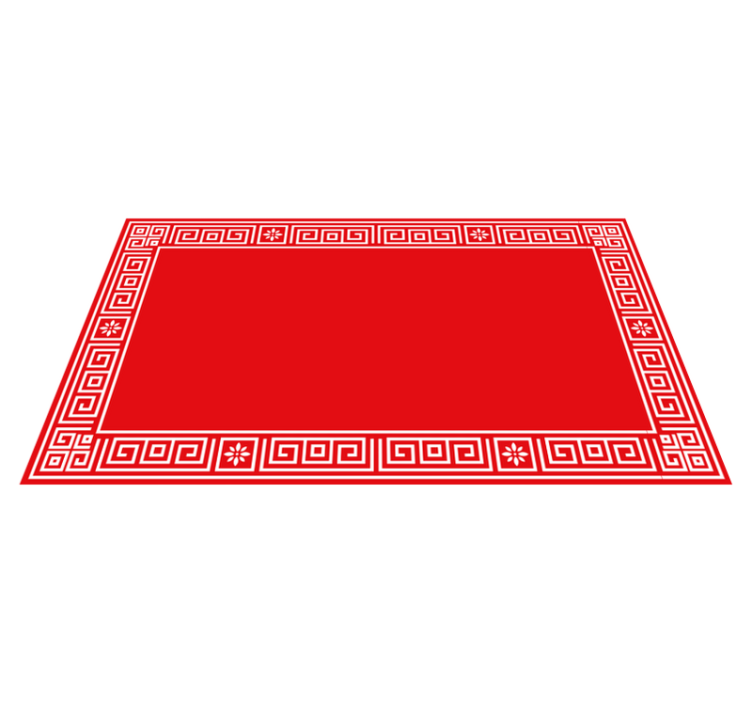 Tapis vinyle rouge design grec classique - TenStickers