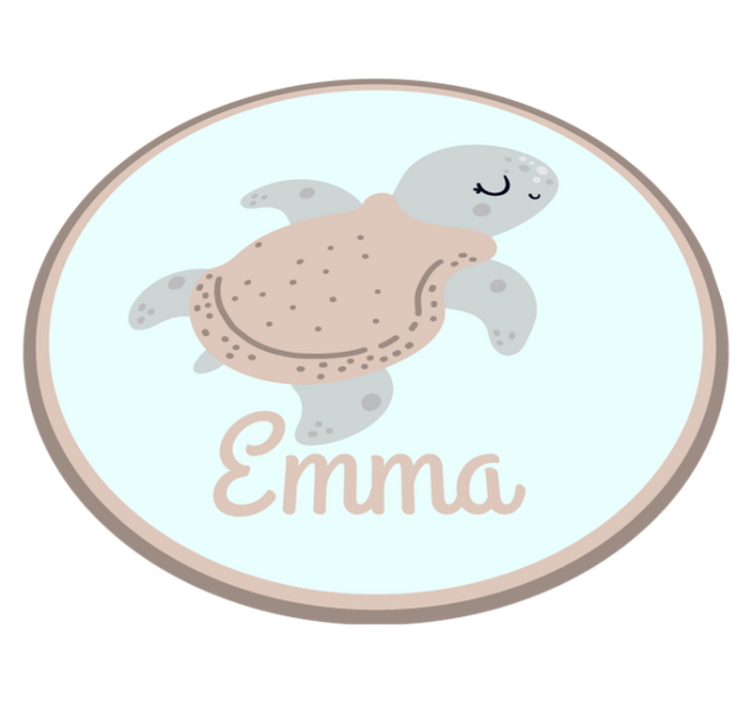 Tapis vinyle personnalisé tortue personnalisable - TenStickers
