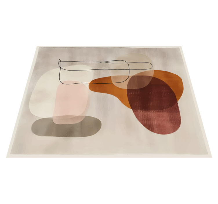 Tapis vinyle beige formes abstraites - TenStickers