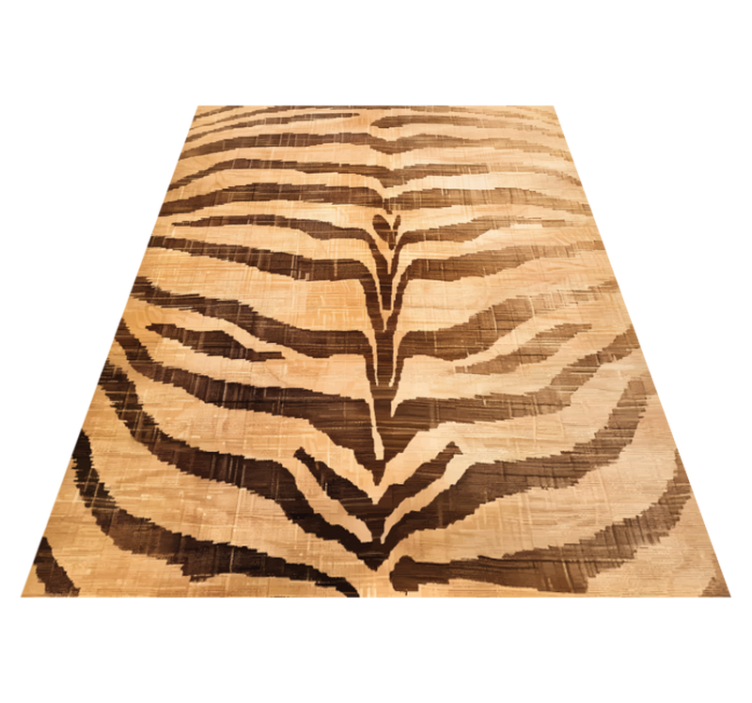 Tapis vinyle beige rayures de tigre - TenStickers
