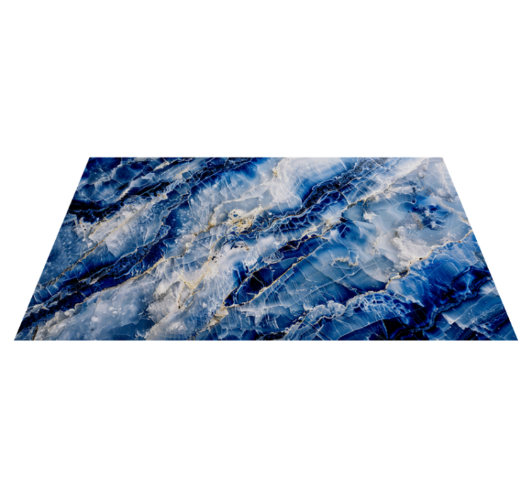 Tapis vinyle marbre bleu foncé - TenStickers