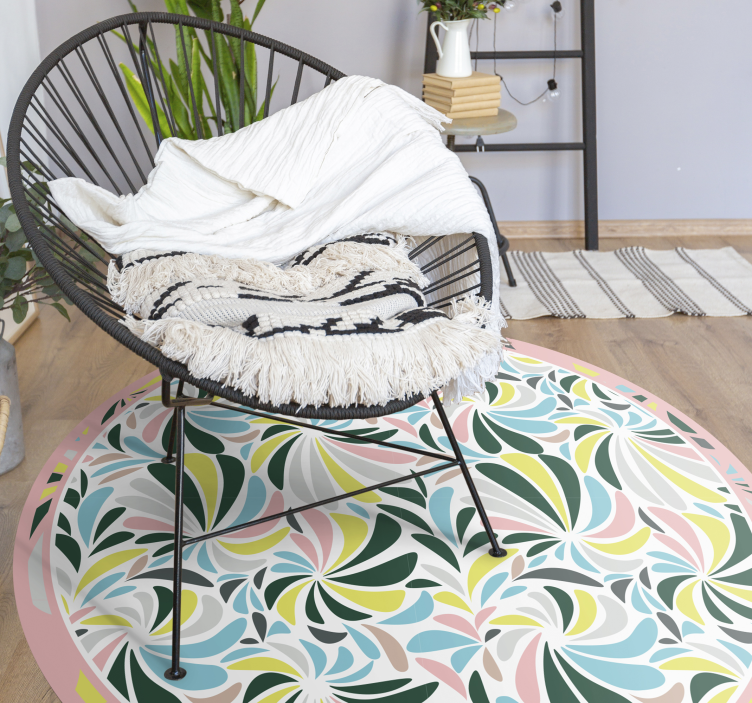 Tapis vinyle bébé tourbillons floraux colorés - TenStickers