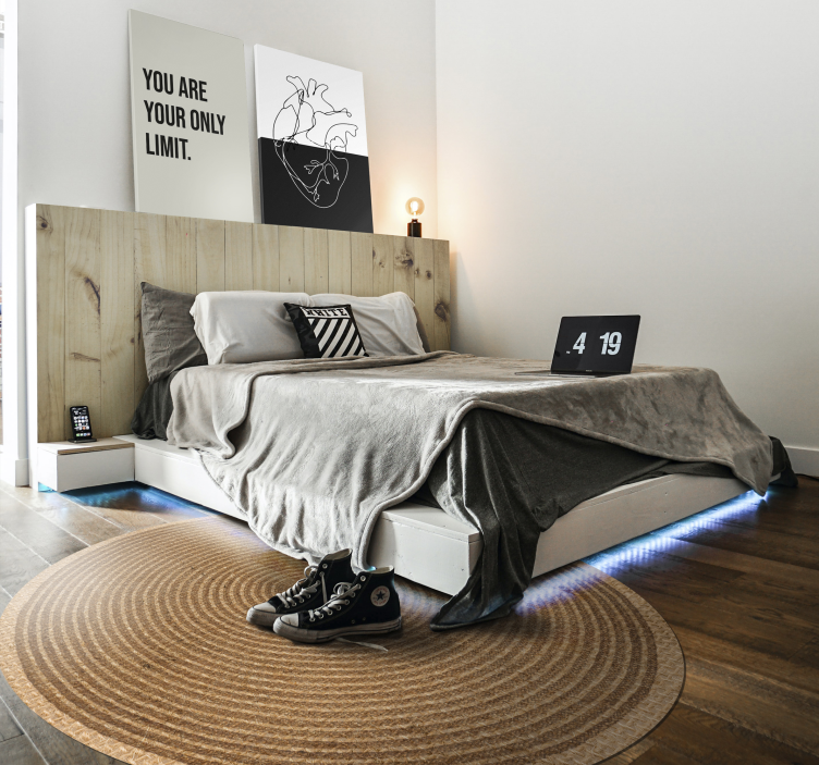 tapis vinyle rond Texture de coton rond tissé - TenStickers