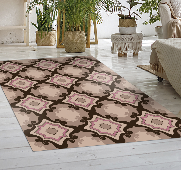 Tapis vinyle vintage merveilleux carreaux barroque - TenStickers