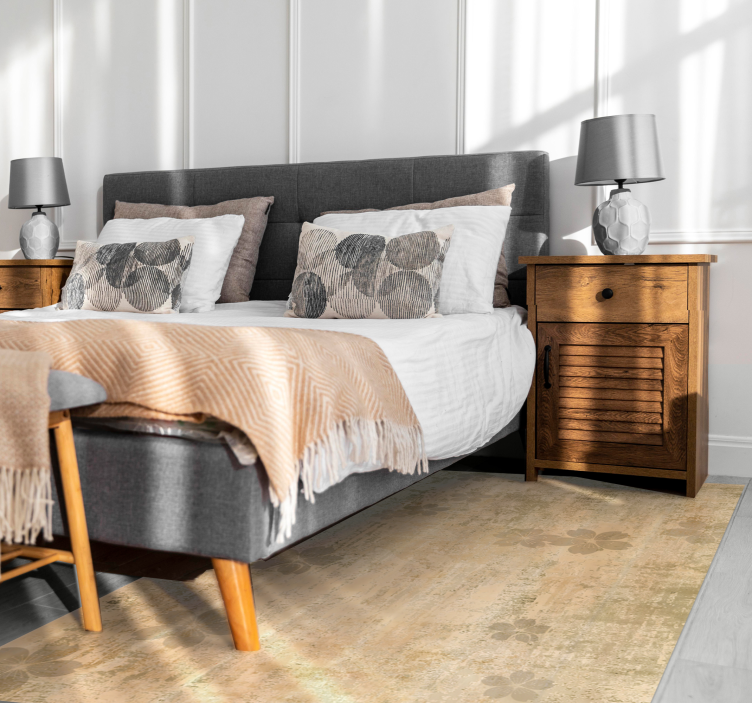 Tapis vinyle salon élégance florale subtile - TenStickers