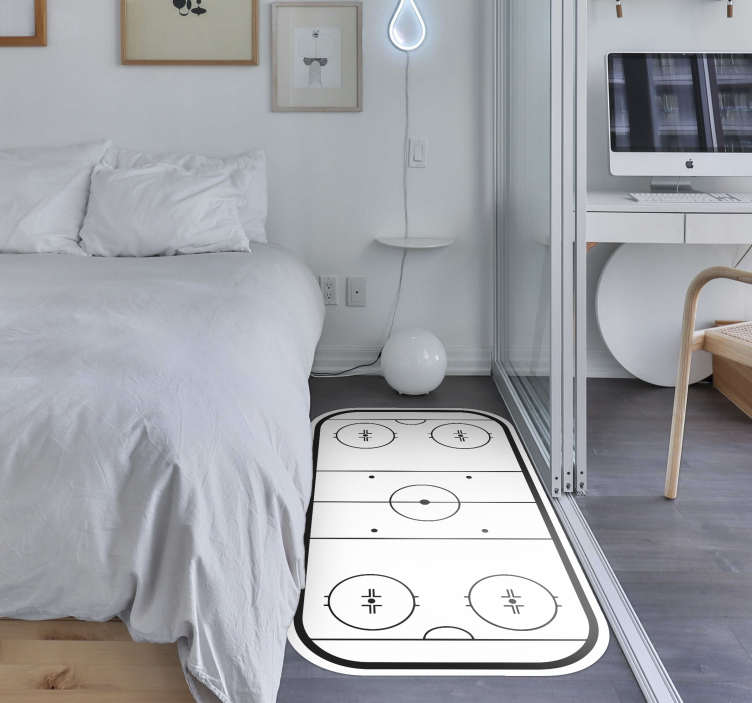 Tapis vinyle jeux patinoire de hockey sur glace - TenStickers
