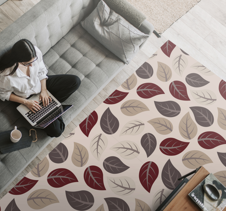 tapis vinyle salon vinylee de feuilles dautomne - TenStickers