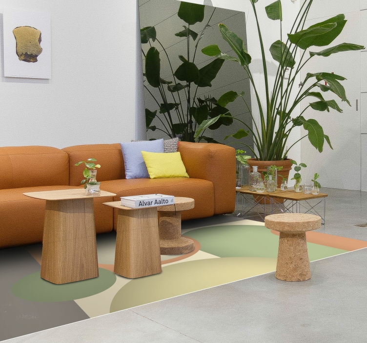 Tapis vinyle design moderne motifs circulaires contemporains - TenStickers