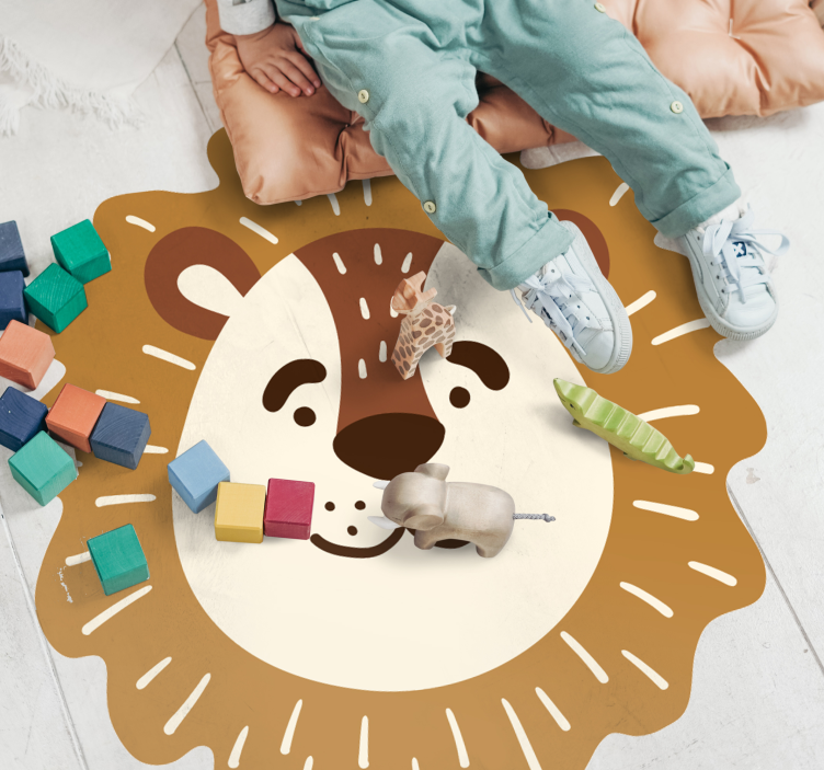 Tapis vinyle animal tête de lion - TenStickers