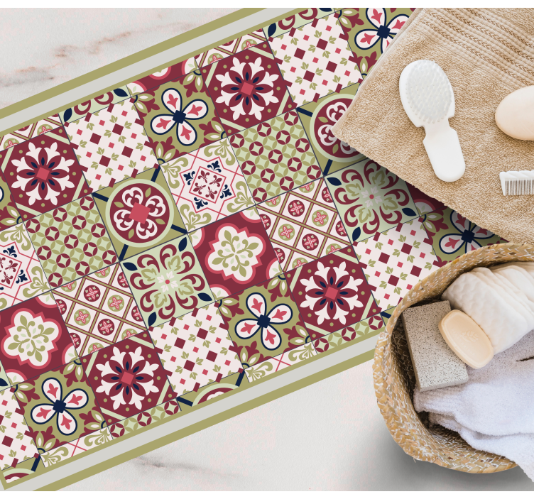 Tapis vinyle salle de bain motifs à motifs colorés - TenStickers