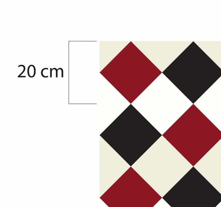 Tapis vinyle cuisine carreaux rouge et noir - TenStickers