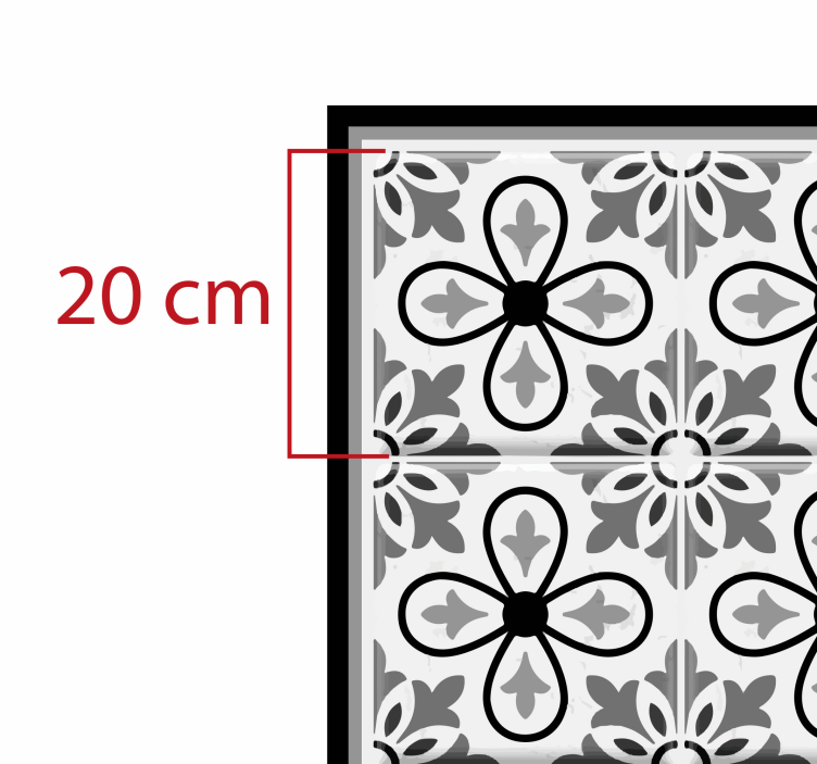 Tapis vinyle cuisine carreaux de ciment portugais noir blanc - TenStickers