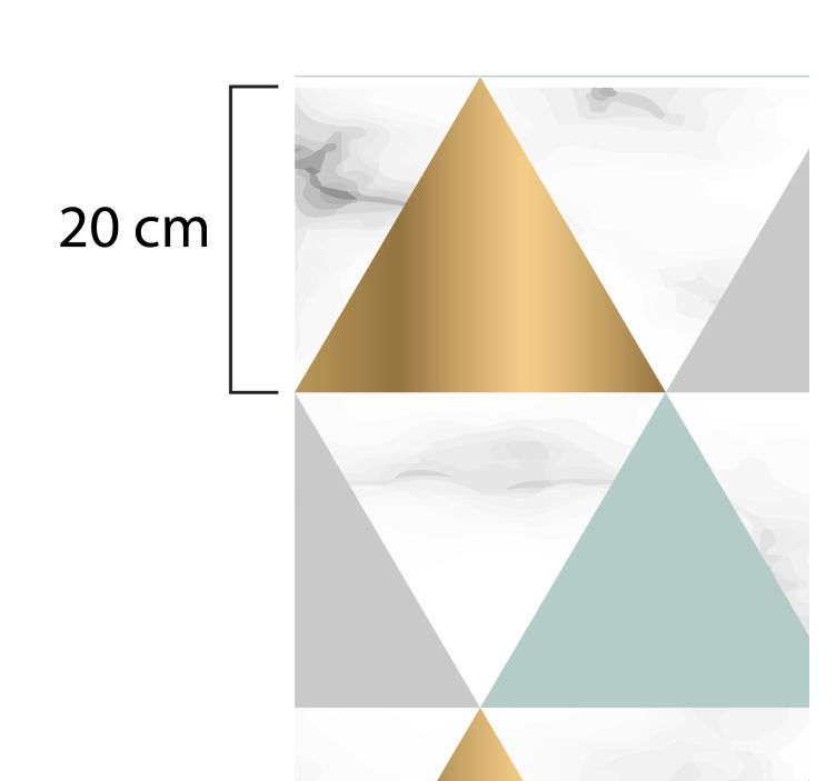 Tapis vinyle cuisine triangles de marbre - TenStickers