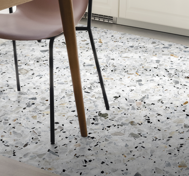 Tapis vinyle cuisine motif terrazzo gris - TenStickers